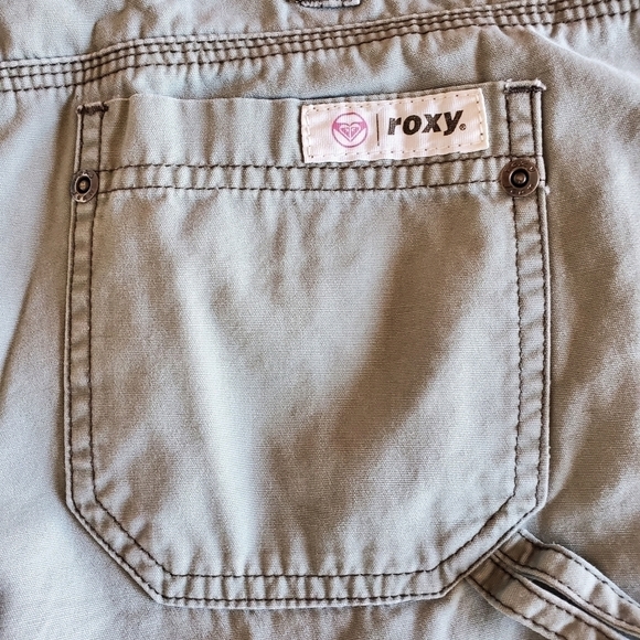 2102 * Roxy Capri Pants Olive Green Size Juniors 13 - Picture 5 of 9